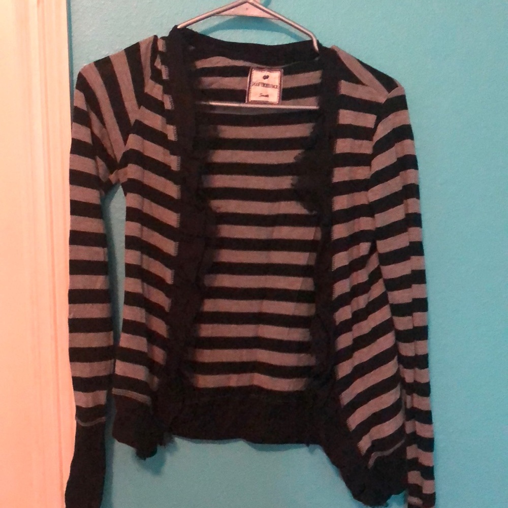 Stripped black and grey cardigan